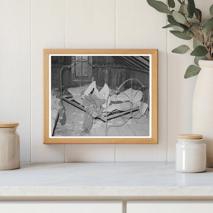 Young Boy in Attic Bedroom New Madrid County Missouri 1938