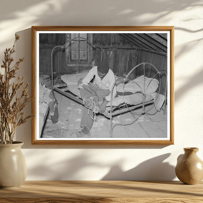 Young Boy in Attic Bedroom New Madrid County Missouri 1938