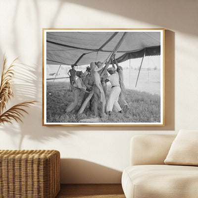 Tent Pole Setup at Lasses-White Show Sikeston 1938