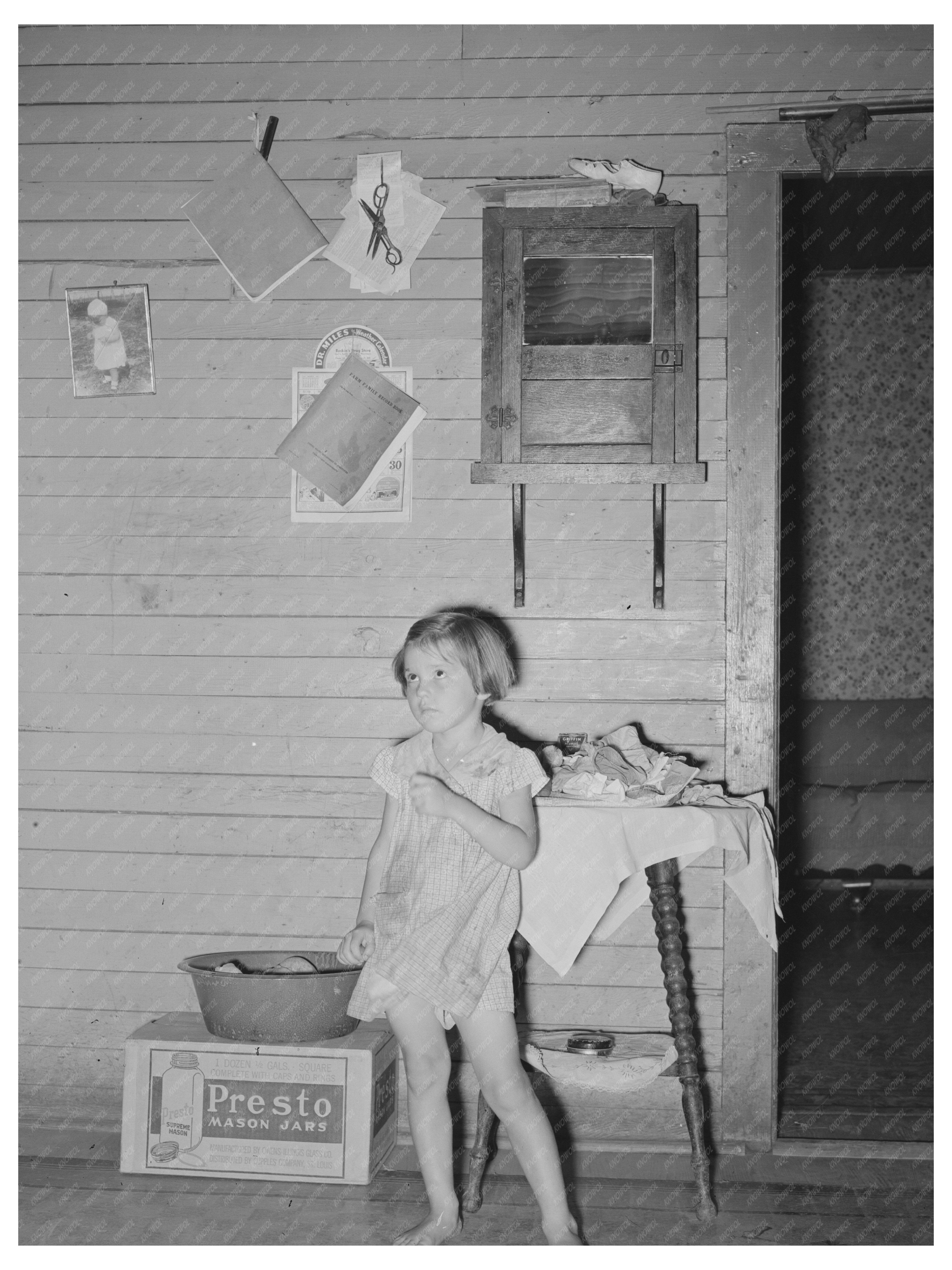 Child of Sharecropper in Missouri Home August 1938