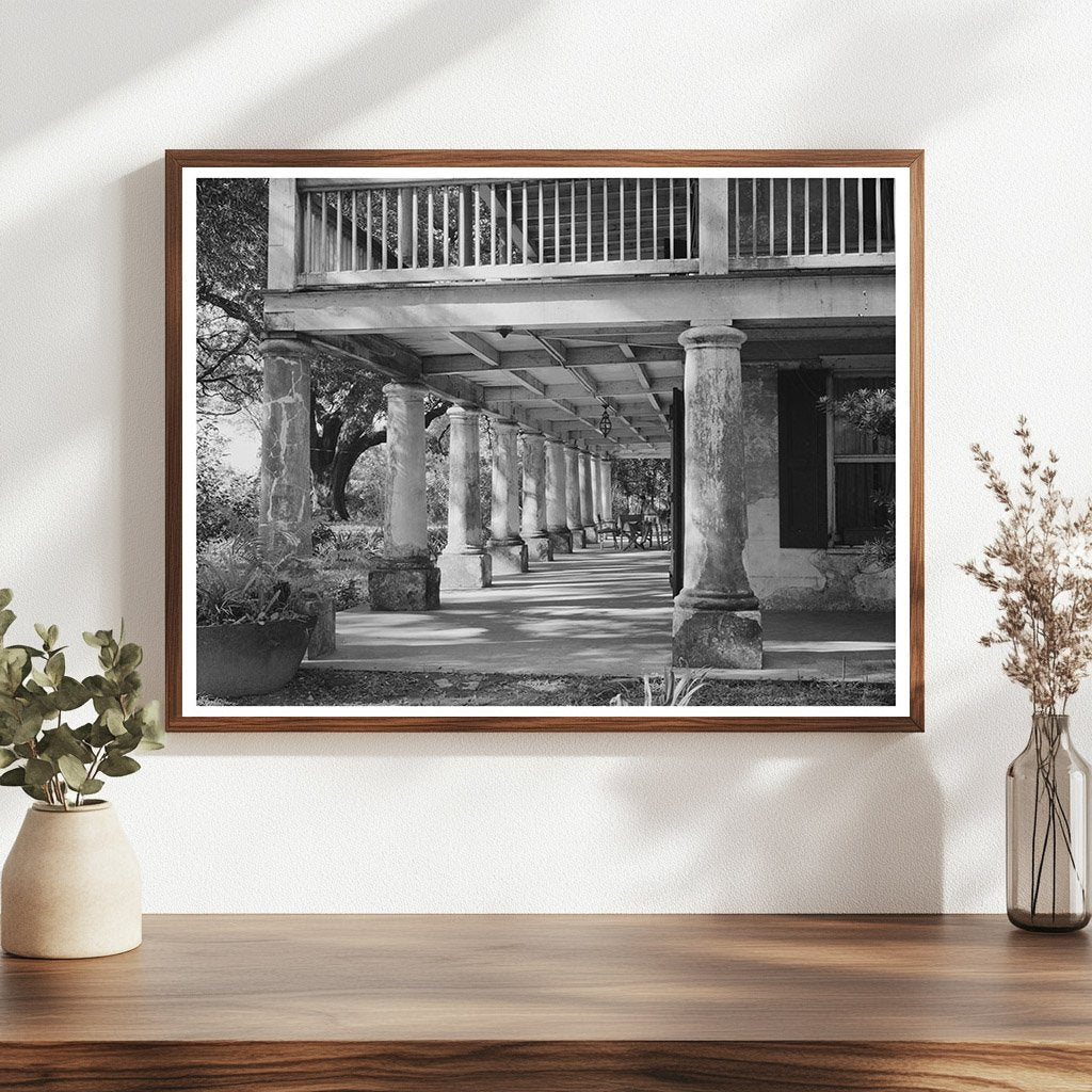 Plantation House Balcony Near New Orleans September 1938