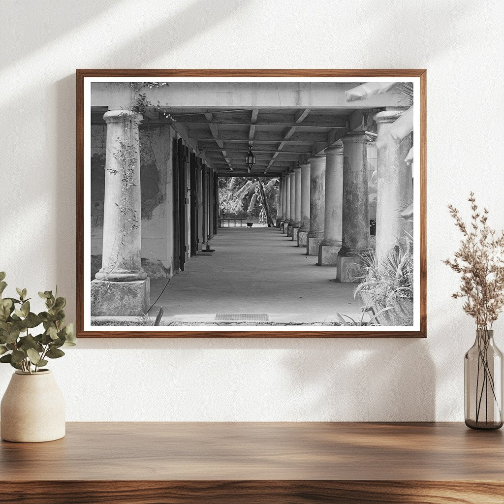Louisiana Plantation Verandah September 1938 Image