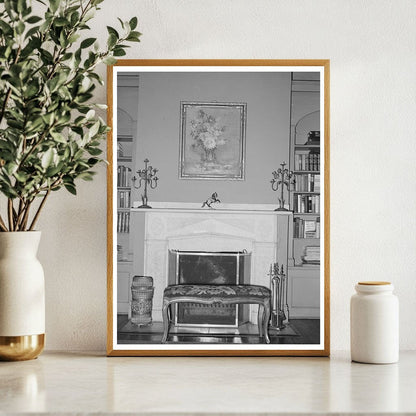 Vintage Fireplace in Plantation House New Orleans 1938