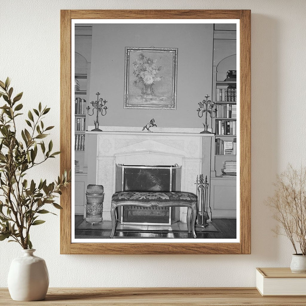 Vintage Fireplace in Plantation House New Orleans 1938