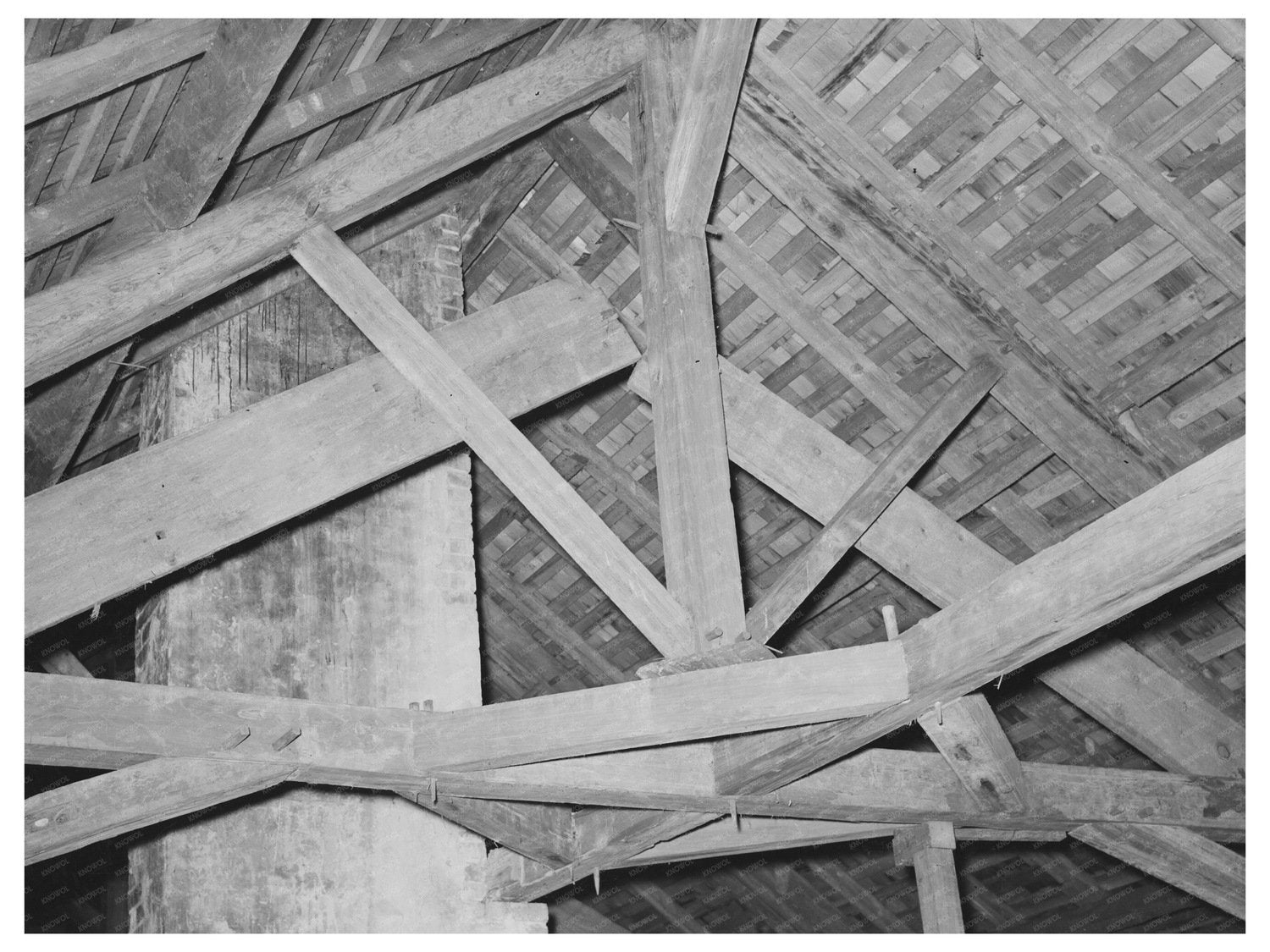 Vintage Plantation House Rafters New Orleans 1938