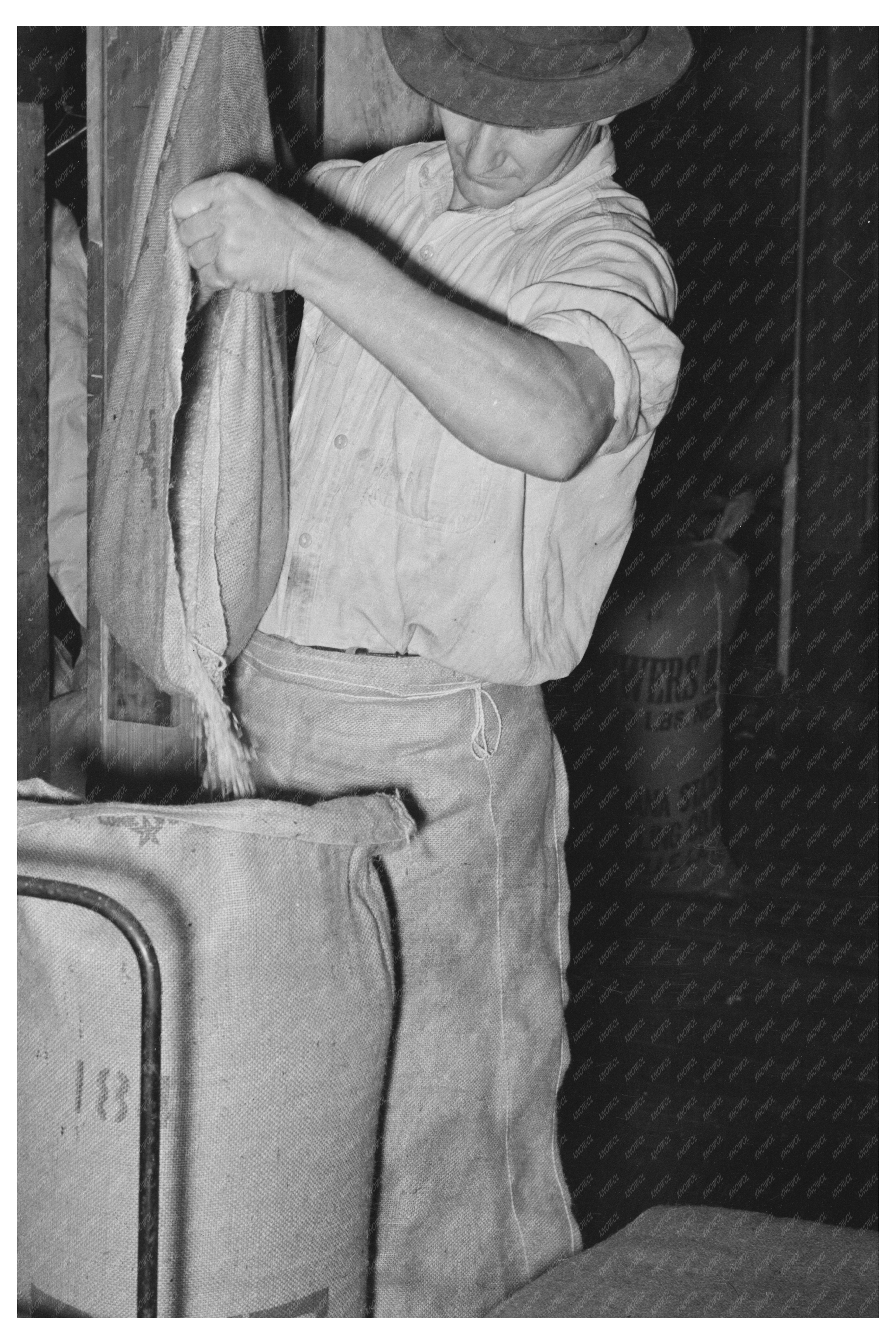 Rice Mill Workers Weighing Rice in Crowley Louisiana 1938