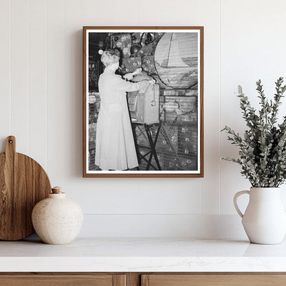 Girl Playing Slot Machine in Raceland Louisiana 1938