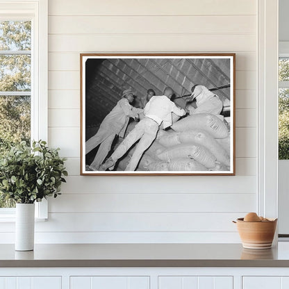 Rice Workers Stacking Sacks in Abbeville Louisiana 1938