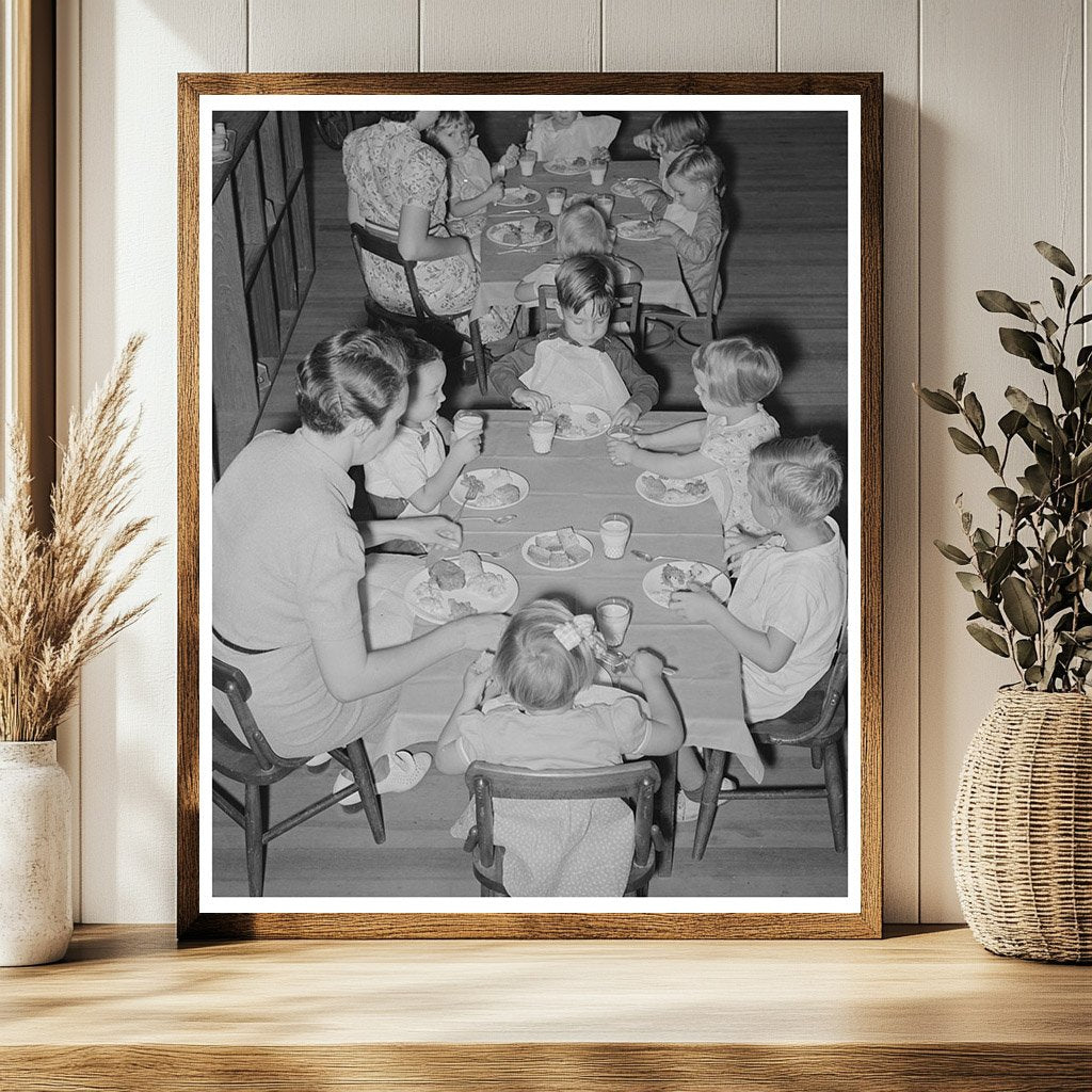 Kindergarten Children Eating Lunch in Arkansas 1938