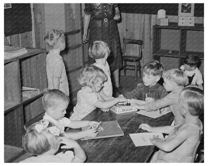 Kindergarten Children Playing in Jefferson County Arkansas 1938