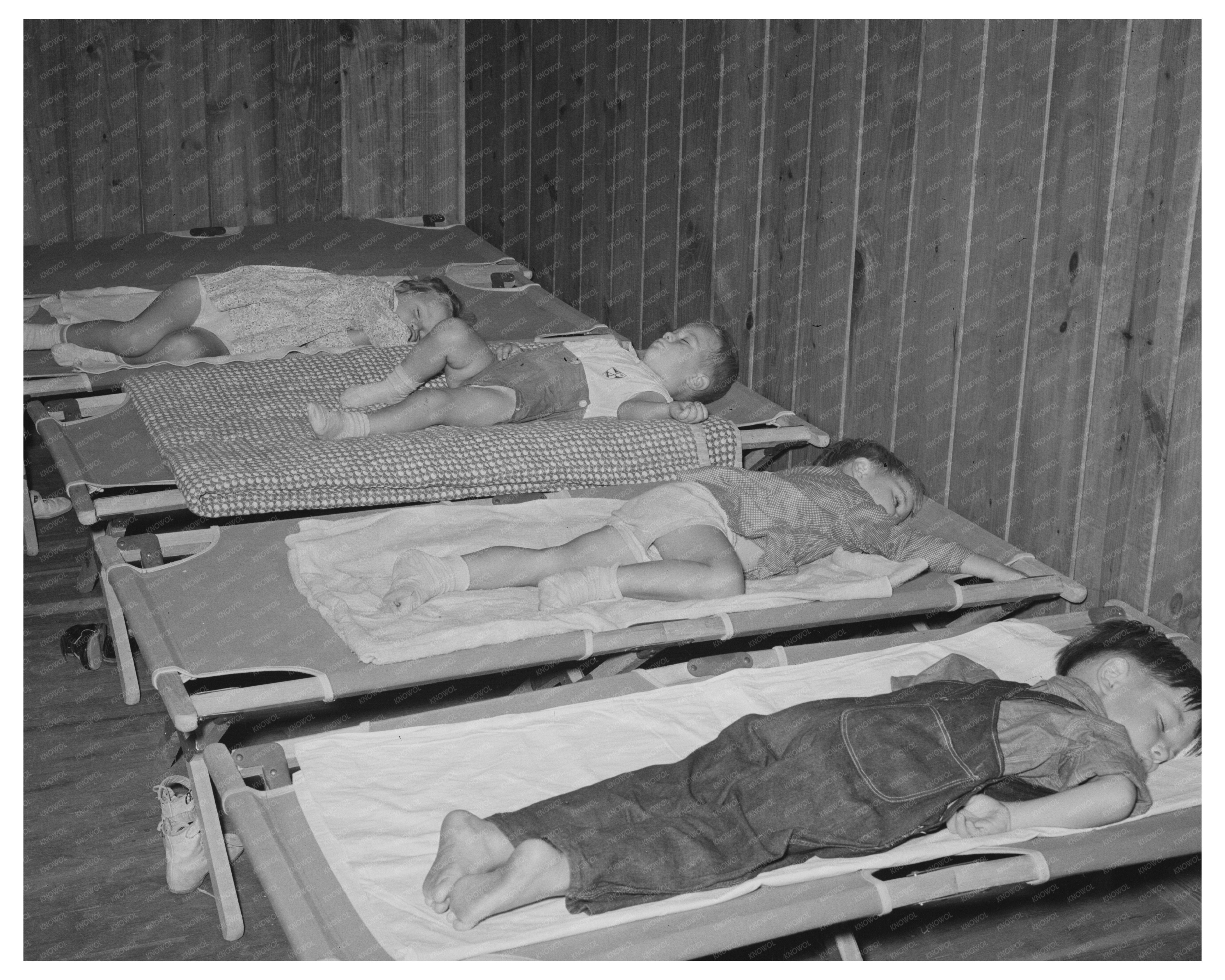 Schoolchildren Napping at Lake Dick Project 1938