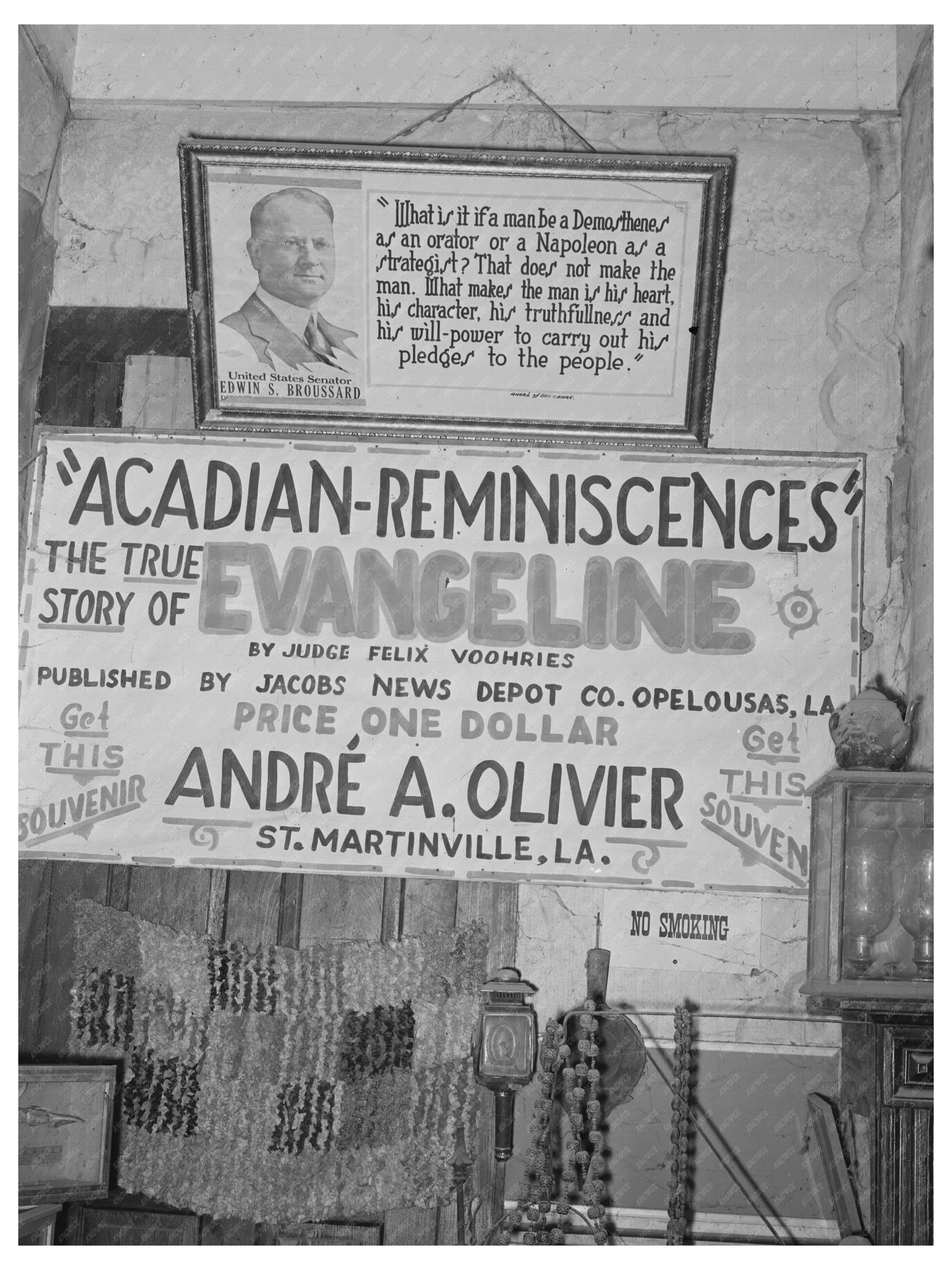 Evangeline Museum Antique Store Interior 1938