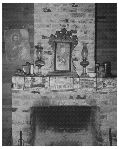 Vintage 1938 Fireplace in Rural Acadia Parish Home