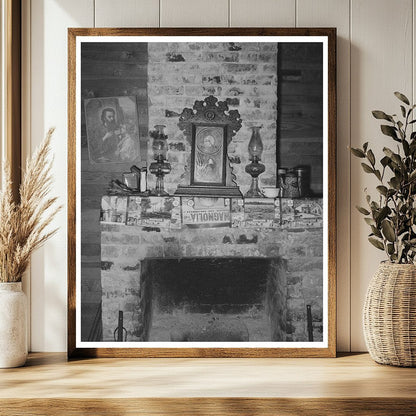 Vintage 1938 Fireplace in Rural Acadia Parish Home