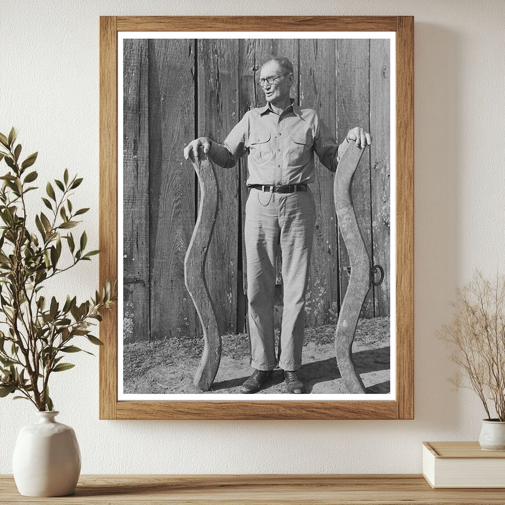 Cajun Farmer with Oxen Yoke Acadia Parish 1938