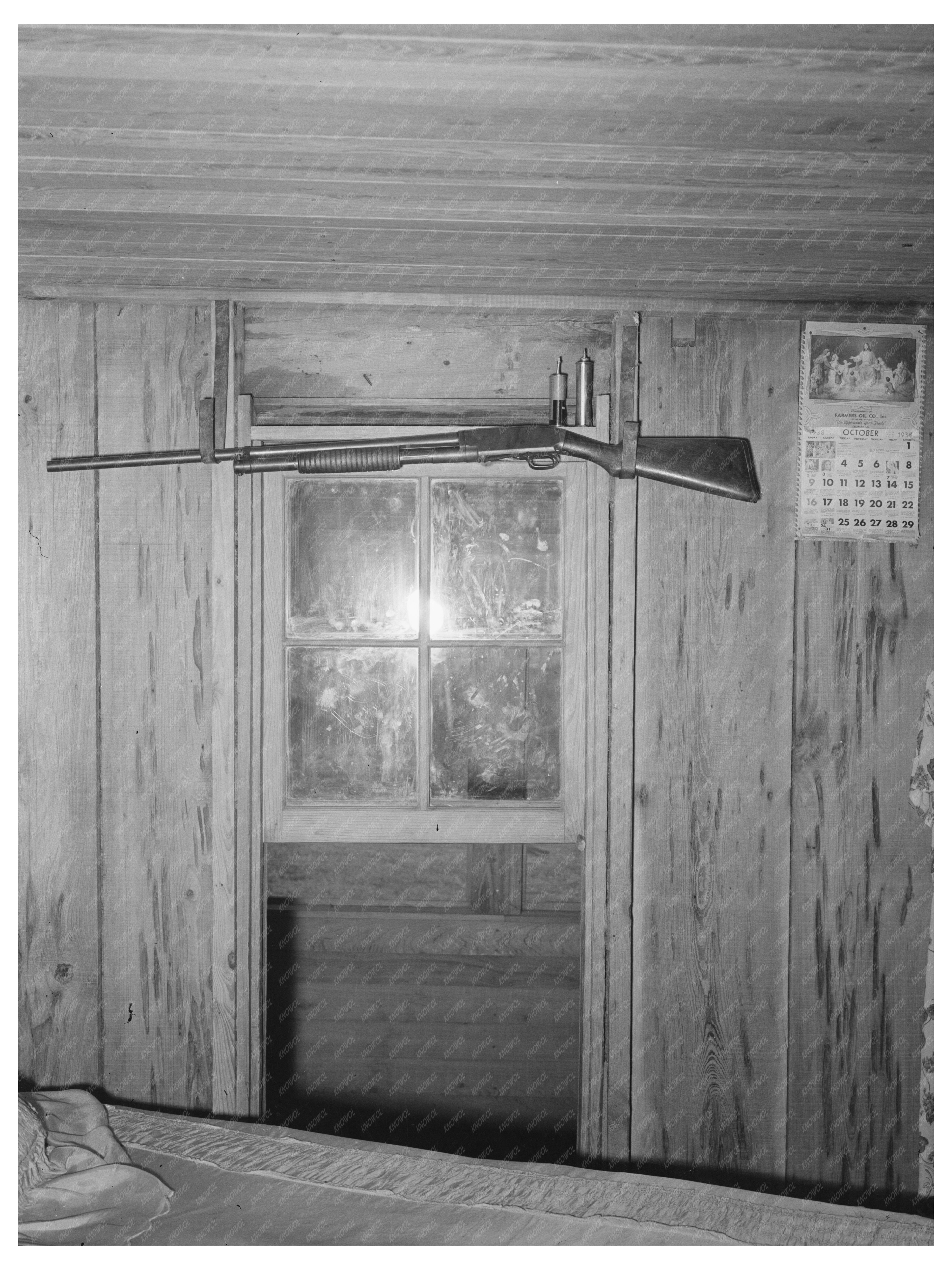 Repeating Shotgun in Cajun Farm Bedroom October 1938