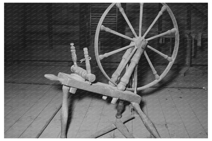 Vintage Spinning Wheel in Cajun Farm Attic 1938