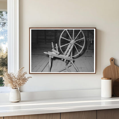 Vintage Spinning Wheel in Cajun Farm Attic 1938