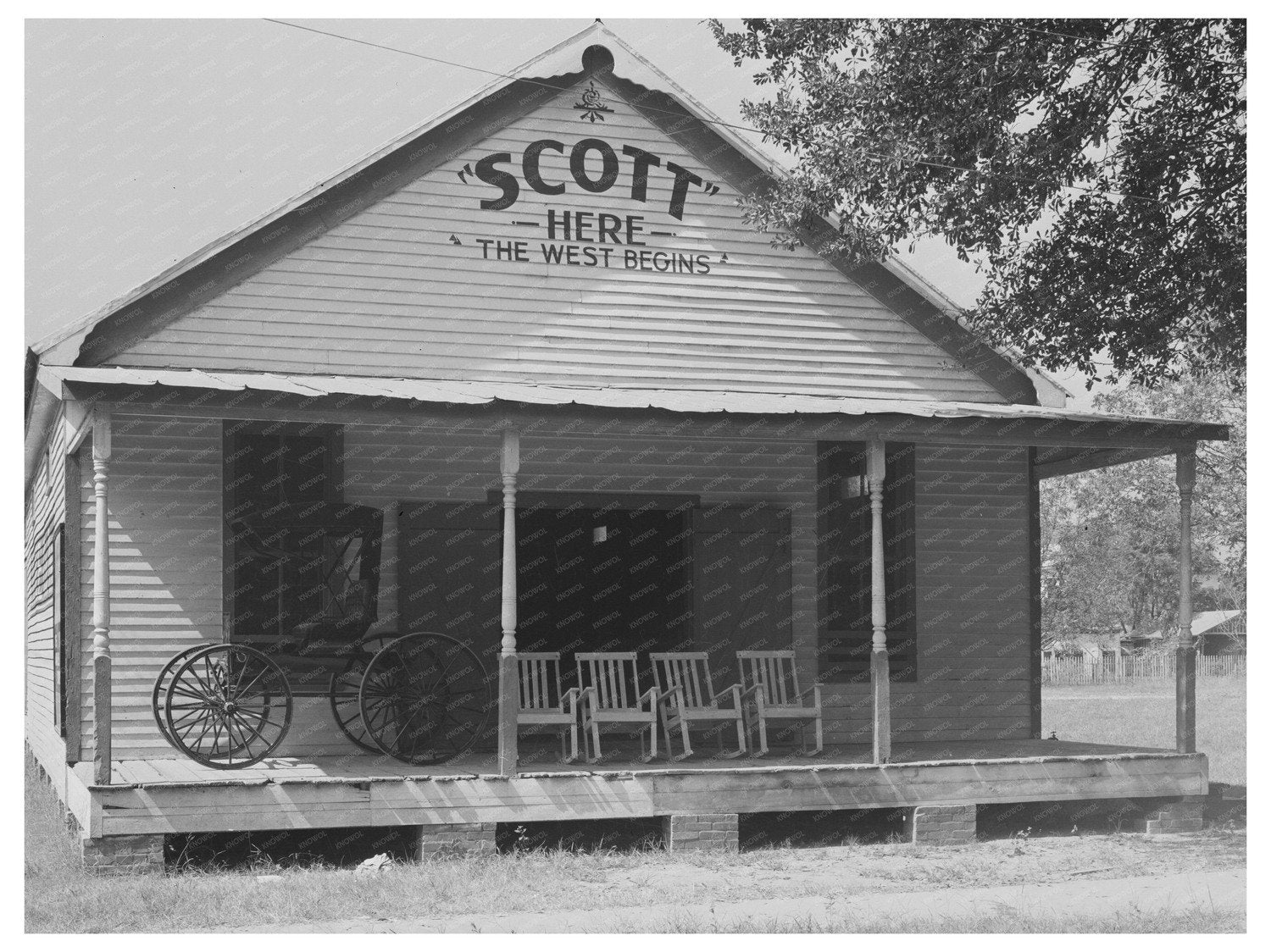 Scott Louisiana Building Welcome Sign October 1938