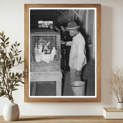 Farm Worker Tending Chickens South Louisiana State Fair 1938