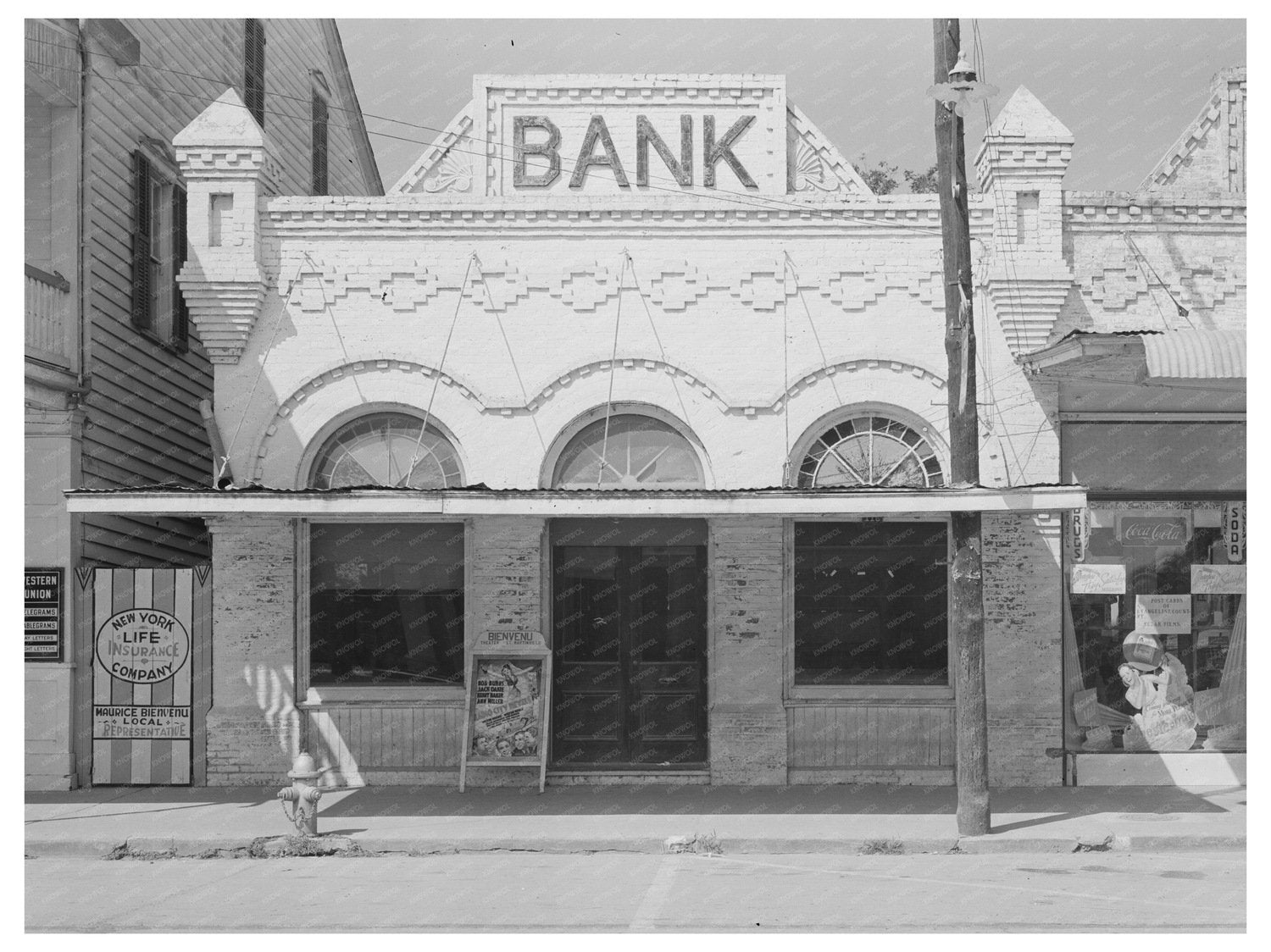Vacant Bank Building in Saint Martinville Louisiana 1938