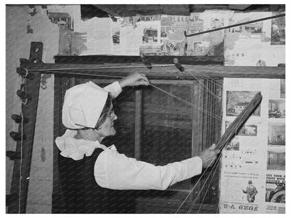 Madame Dronet Preparing Threading Frame Erath Louisiana 1938