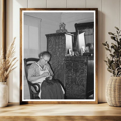 Cajun Woman Patching in Living Room Louisiana 1938