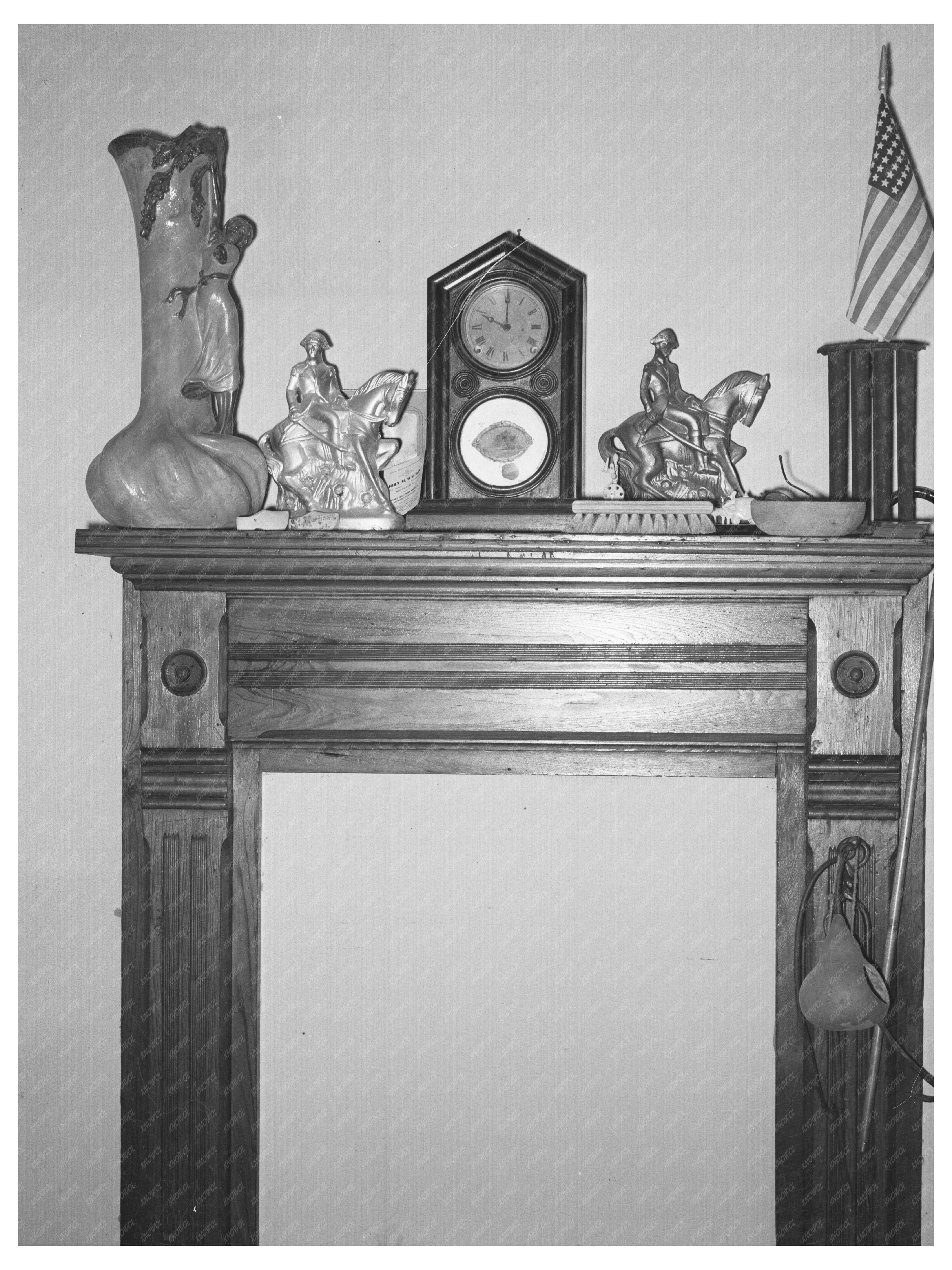 Madame Dronets Fireplace in Erath Louisiana 1938