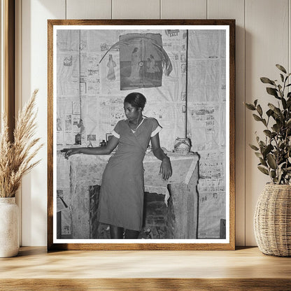 Young Girl by Fireplace in Norco Louisiana 1938