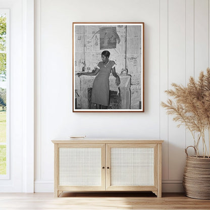 Young Girl by Fireplace in Norco Louisiana 1938