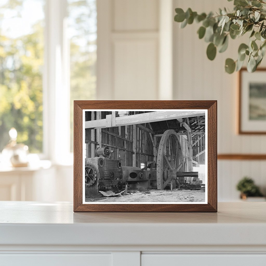 Vintage Engine in Abandoned Sugar Mill Gibson Louisiana 1938