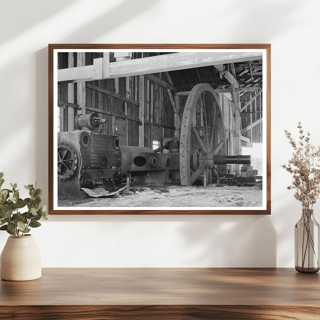 Vintage Engine in Abandoned Sugar Mill Gibson Louisiana 1938
