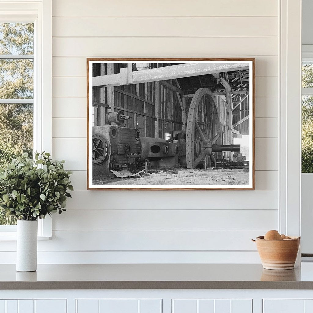 Vintage Engine in Abandoned Sugar Mill Gibson Louisiana 1938