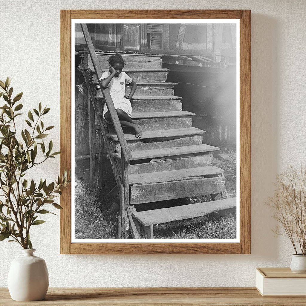 Child by Trepagnier House in Norco Louisiana 1938