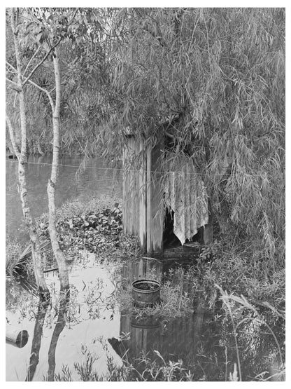 Vintage Privy in Bayou Akers Louisiana 1938