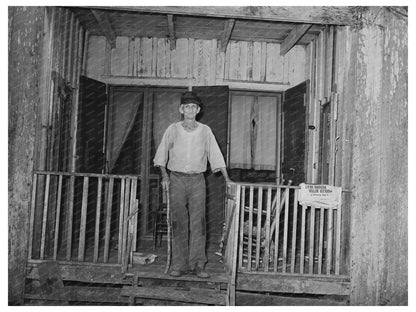Elderly Man on Porch in Lutcher Louisiana 1938