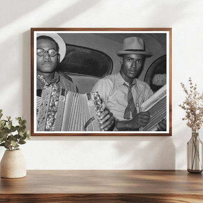Musicians Playing Accordion and Washboard Louisiana 1938