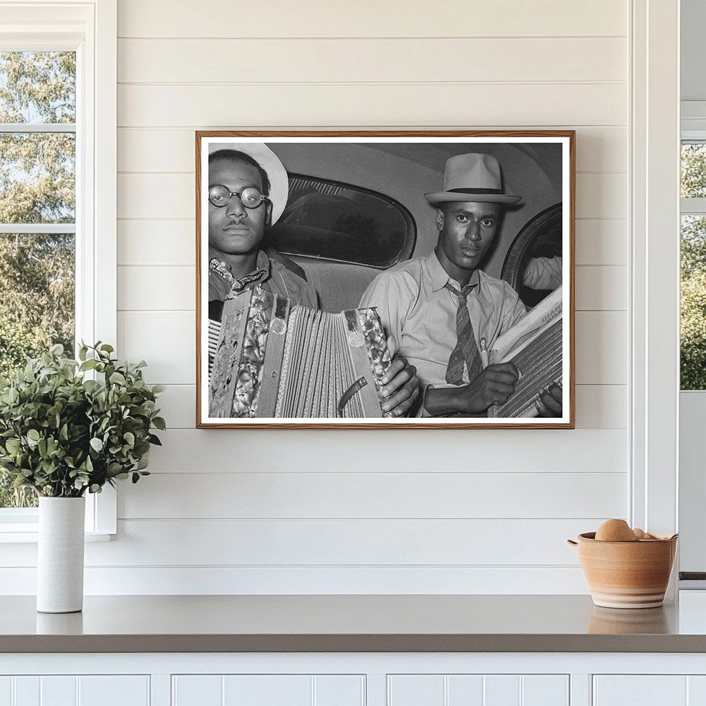 Musicians Playing Accordion and Washboard Louisiana 1938
