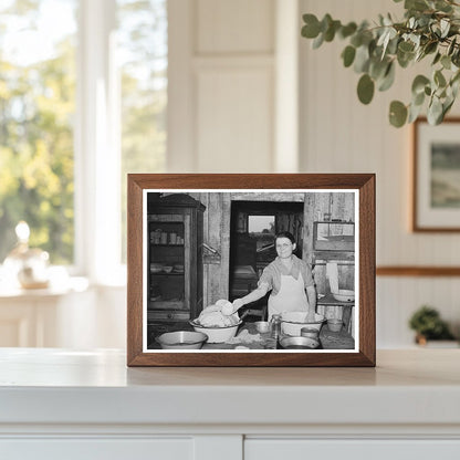 Mrs. M. LaBlanc Washing Dishes in Louisiana 1938