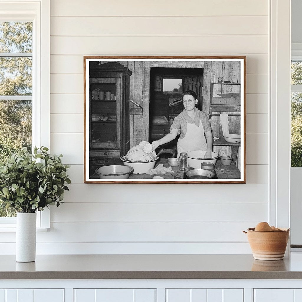 Mrs. M. LaBlanc Washing Dishes in Louisiana 1938