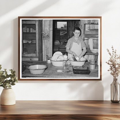 Mrs. M. LaBlanc Washing Dishes in Morganza Louisiana 1938