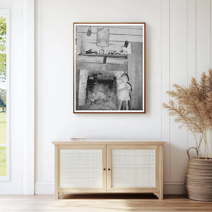 Young Boy by Fireplace in Morganza Louisiana 1938