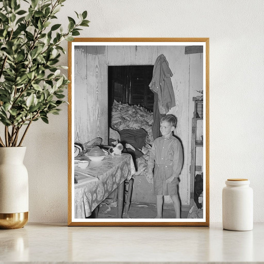 Young Boy in Kitchen with Corn Crib Louisiana 1938