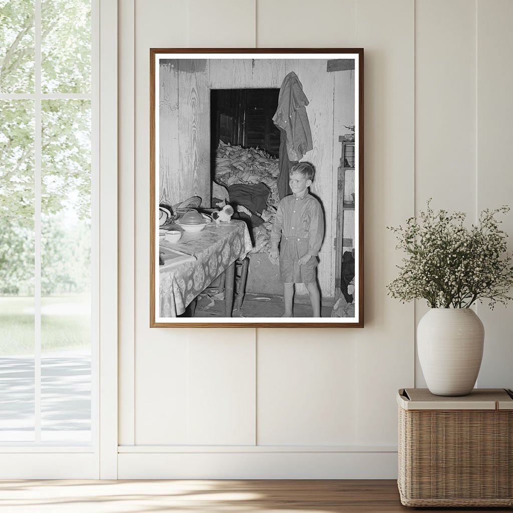 Young Boy in Kitchen with Corn Crib Louisiana 1938