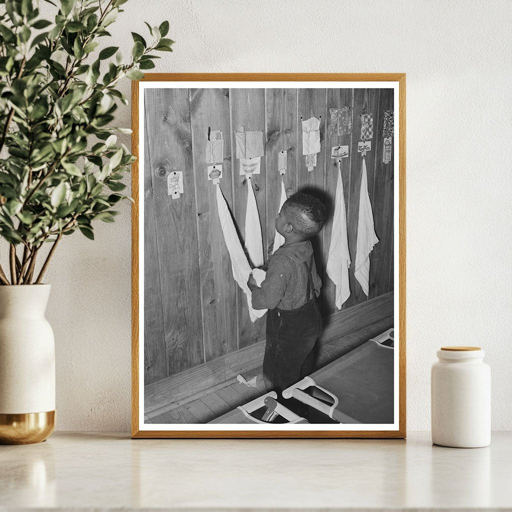 Child Washing Hands at Nursery School Lakeview Arkansas 1938