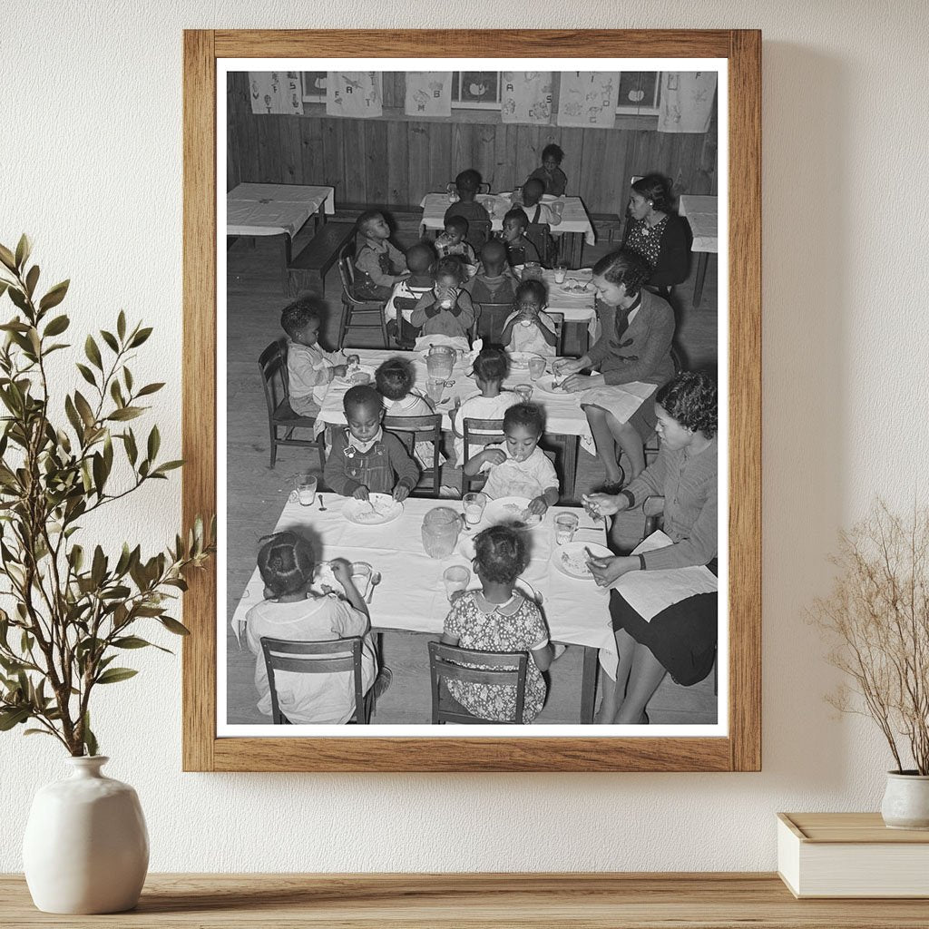 Luncheon at Nursery School in Lakeview Arkansas 1938