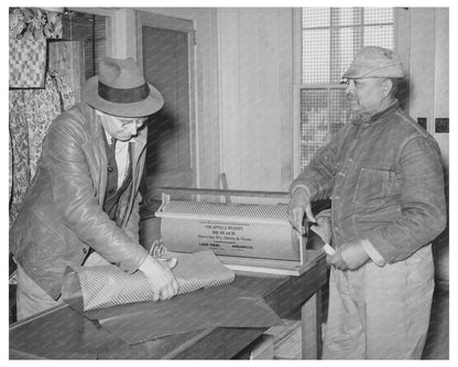 Storekeeper Wrapping Package for Farmer in Lakeview 1938