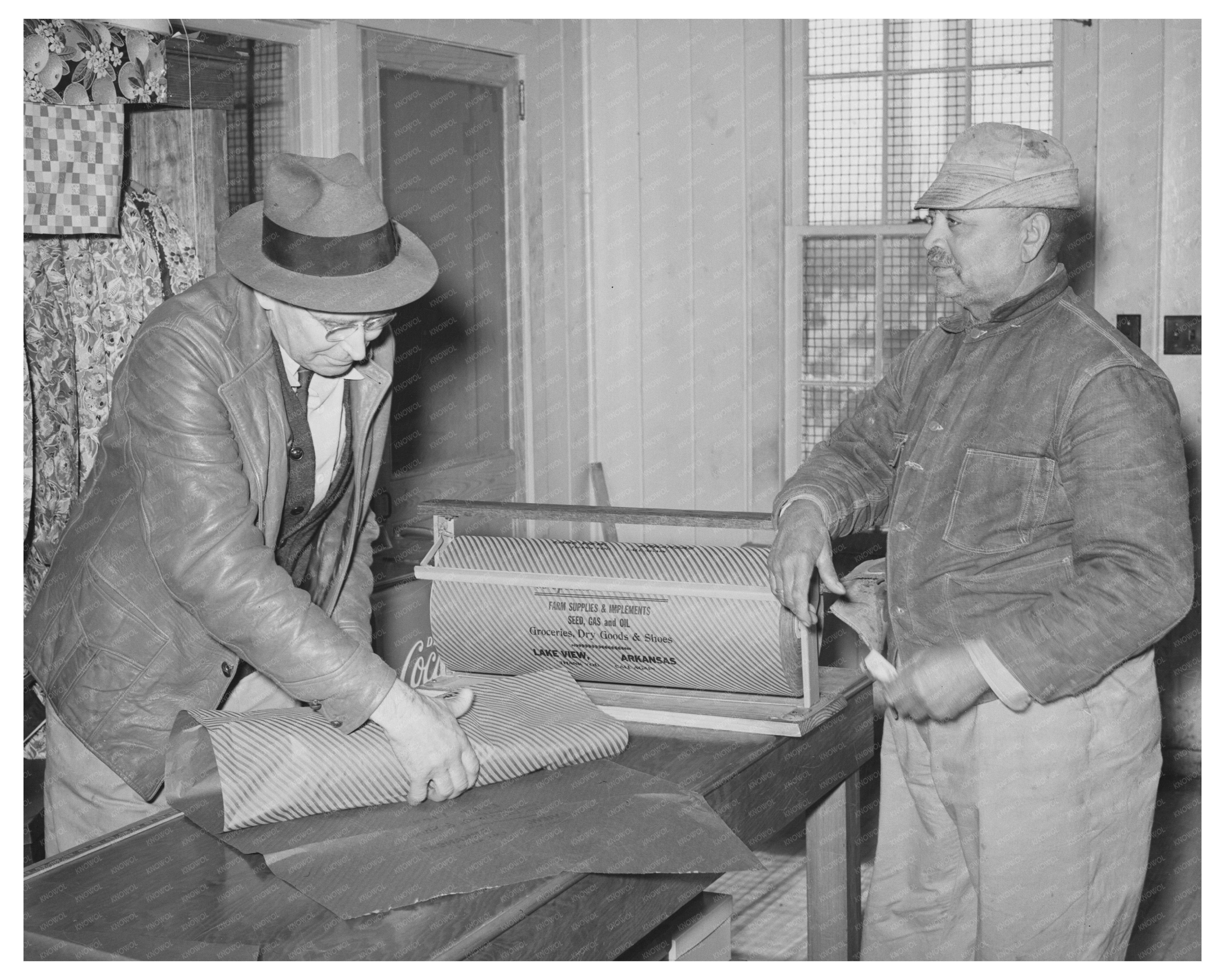 Storekeeper Wrapping Package for Farmer in Lakeview 1938