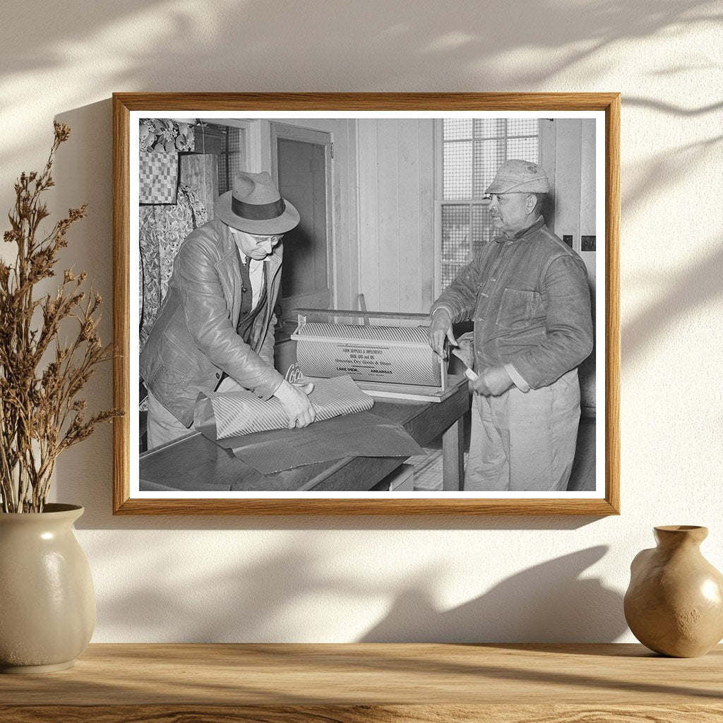 Storekeeper Wrapping Package for Farmer in Lakeview 1938