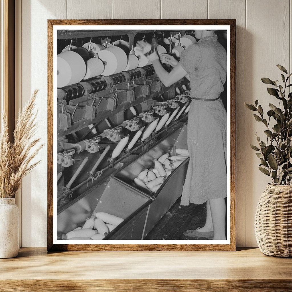 Worker Winding Cotton Thread at Laurel Mills 1939